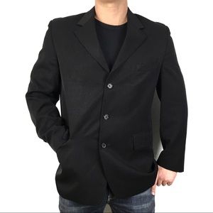 Andre Villard Paris Black Wool 3 Button Blazer
